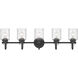 Kinsley 5 Light 35 inch Matte Black Vanity Wall Light