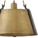 Cartwright 1 Light 11.5 inch Rustic Brass with Oil Rubbed Bronze Indoor Pendant Ceiling Light
