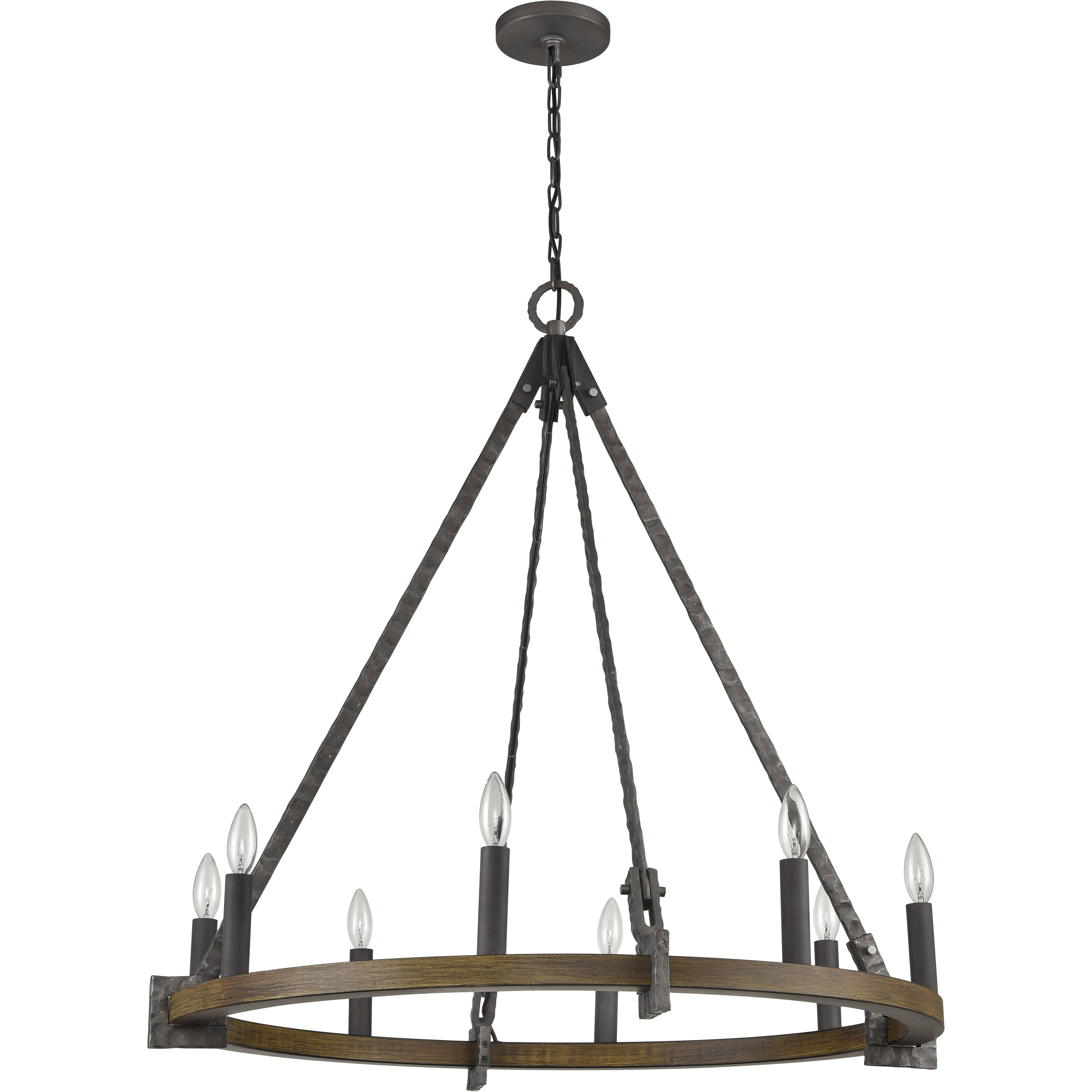 Harwell 8 Light 34.75 inch Antique Millwood Chandelier Ceiling Light
