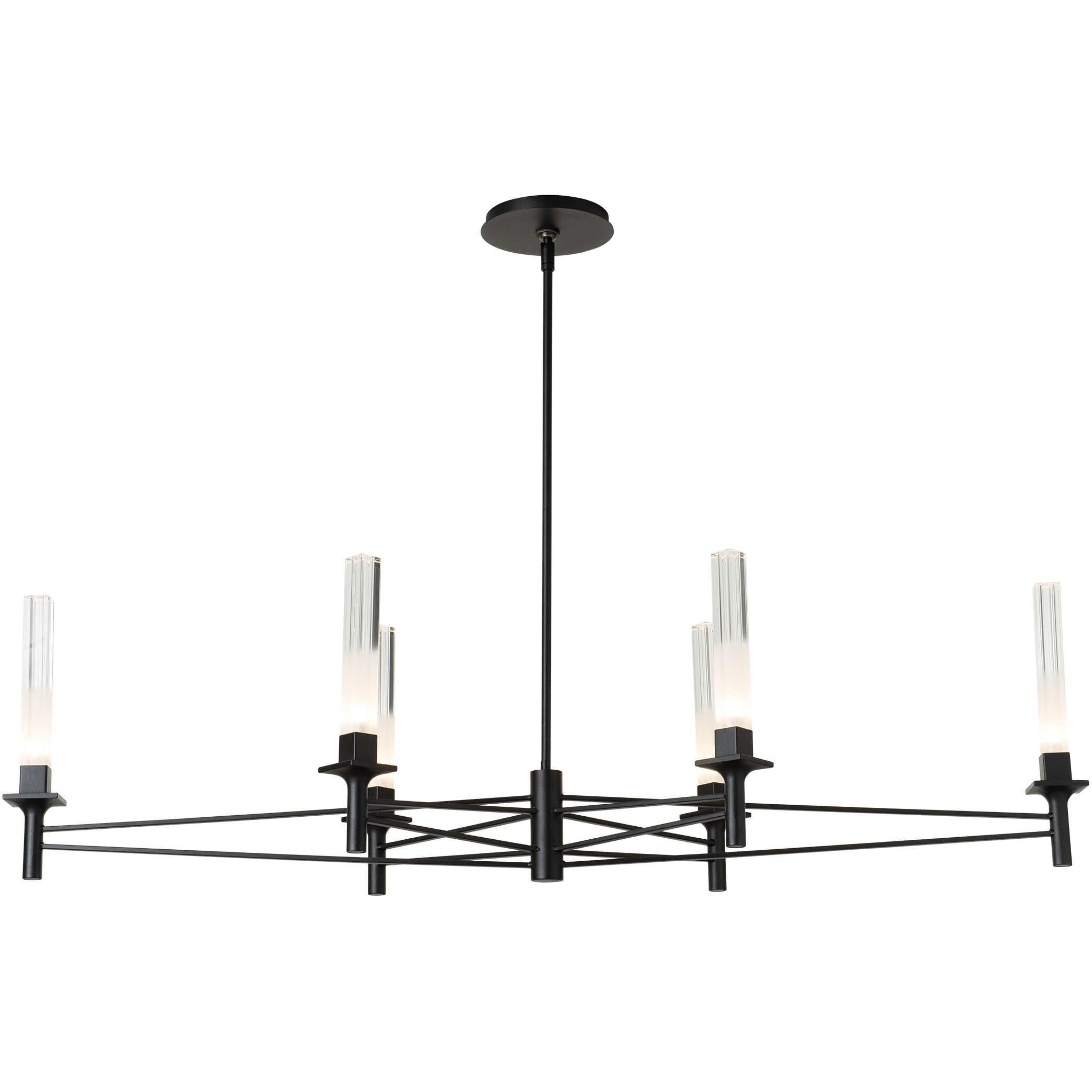 Truss 6 Light 49.5 inch Black Linear Chandelier Ceiling Light