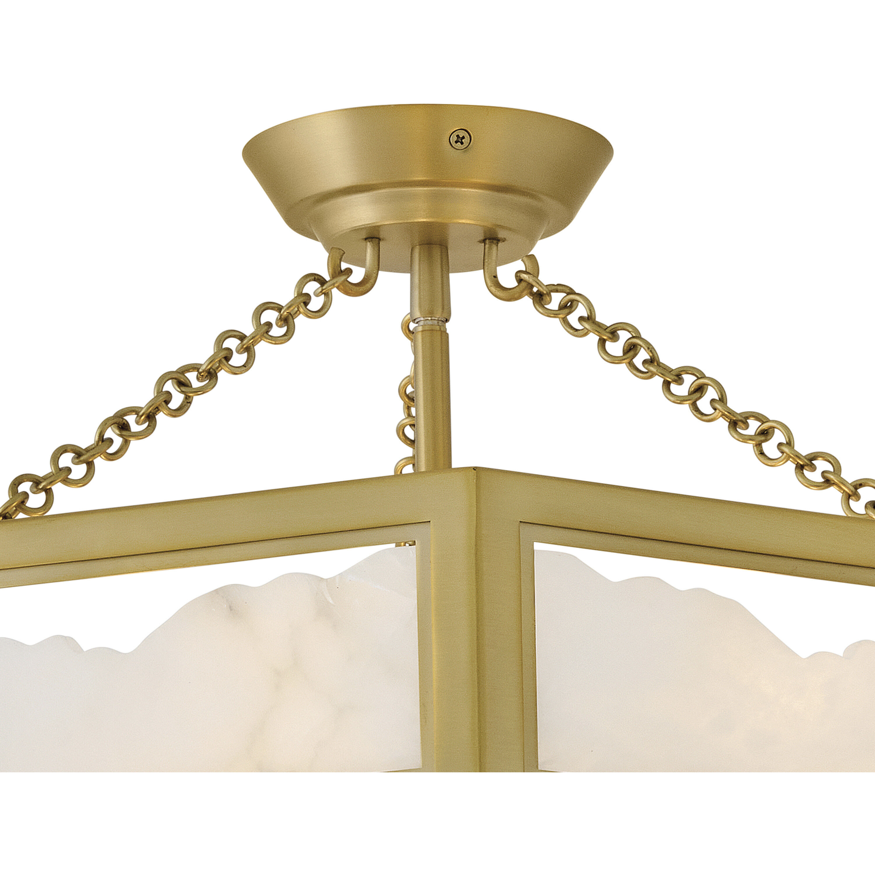 Veleta 6 Light 17 inch Lacquered Brass Semi-Flush Mount Ceiling Light