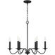 Vincent 6 Light 26 inch Black Iron Chandelier Ceiling Light