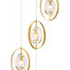 Iris 9 Light 24 inch Brass Multi Point Pendant Ceiling Light