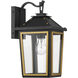 Hawkins 1 Light 14 inch Matte Black and Textured Gold Outdoor Sconce
