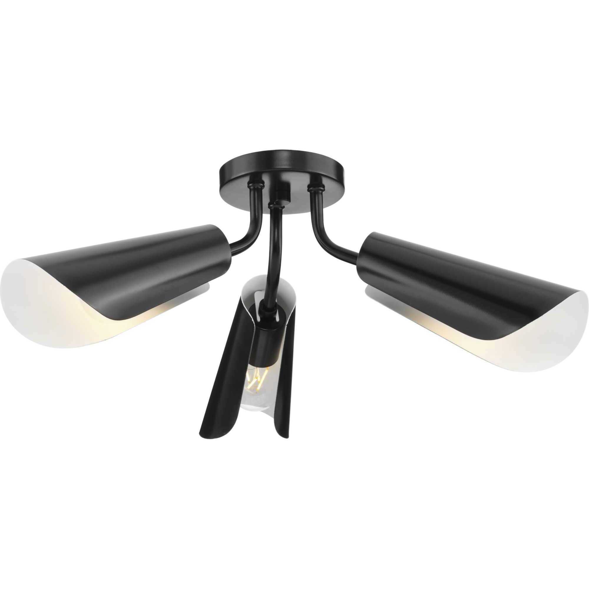 Cornett LED 24 inch Matte Black Semi-Flush Mount Ceiling Light