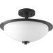 Replay 2 Light 14.75 inch Black Semi-Flush Mount Ceiling Light