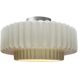 Radiance Collection - Pleated Tier 1 Light 14.5 inch Matte White and Brushed Nickel Semi-Flush Ceiling Light in Replaceable Bulb, 14.5W x 7.25H, Form+Finish+Function