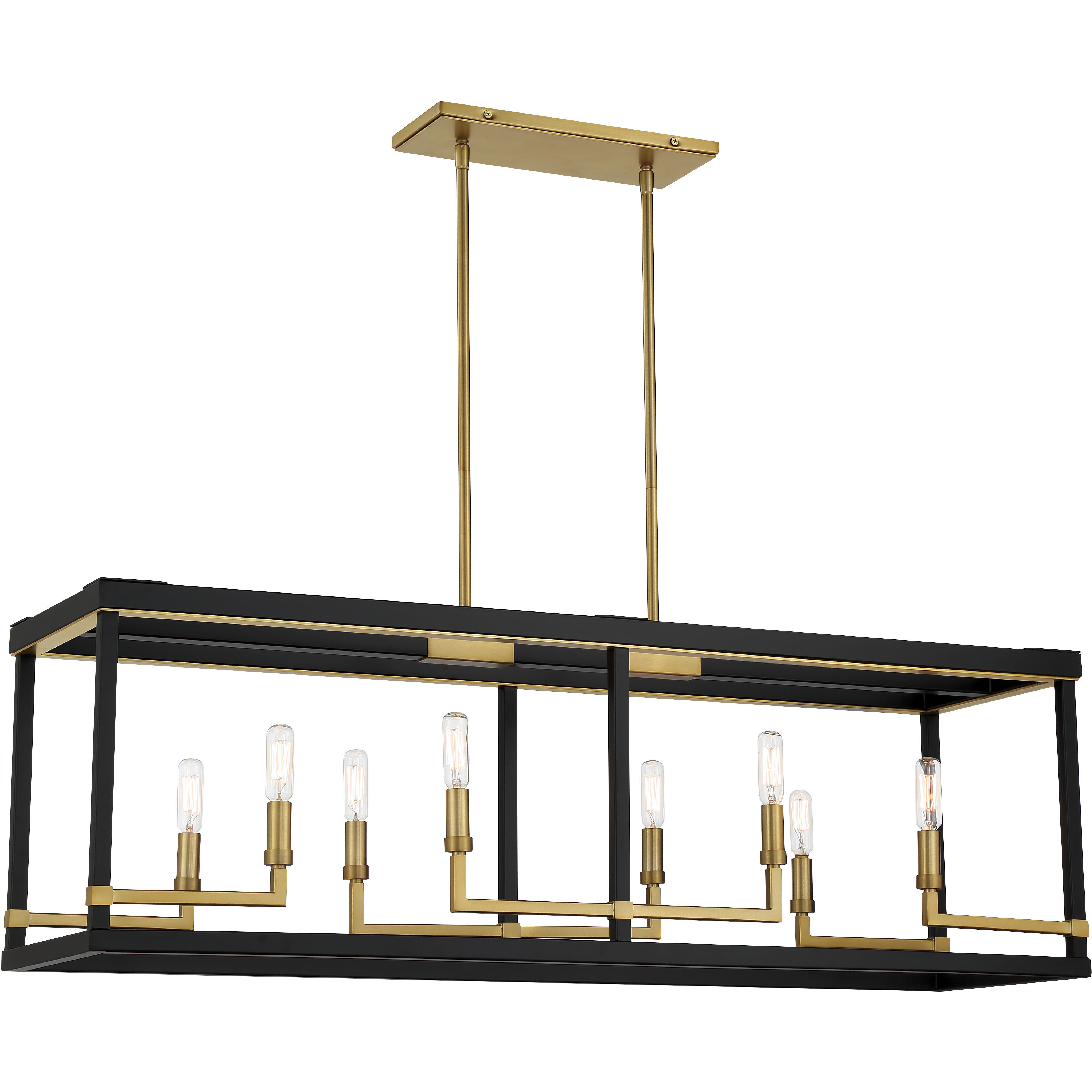 Union Estates 8 Light 40 inch Coal And Soft Brass Island Light Ceiling Light