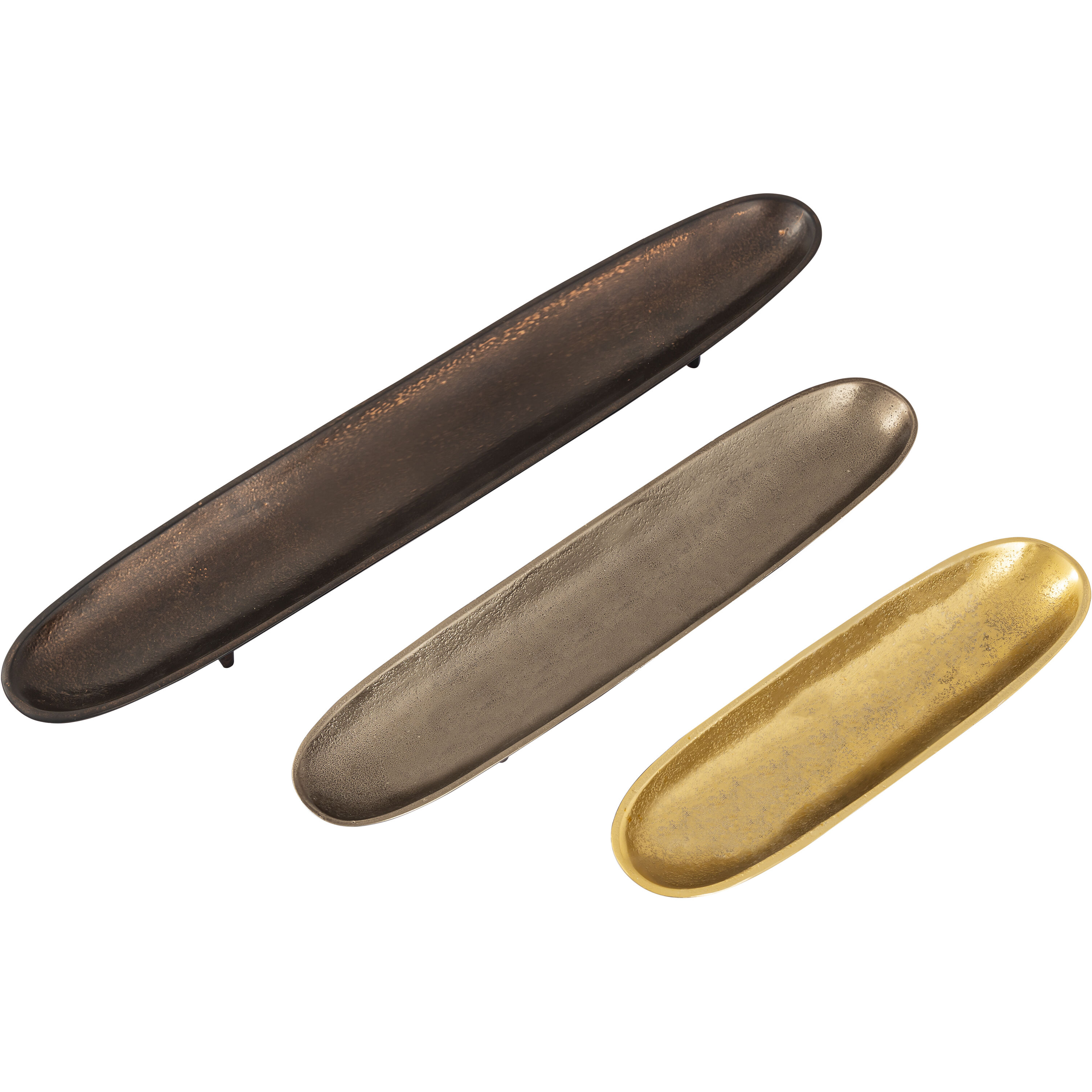 Bosco Nickel with Brass and Bronze Tray, Set of 3