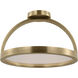 Kelly Wearstler Cerne LED 16 inch Natural Brass Semi Flush Ceiling Light
