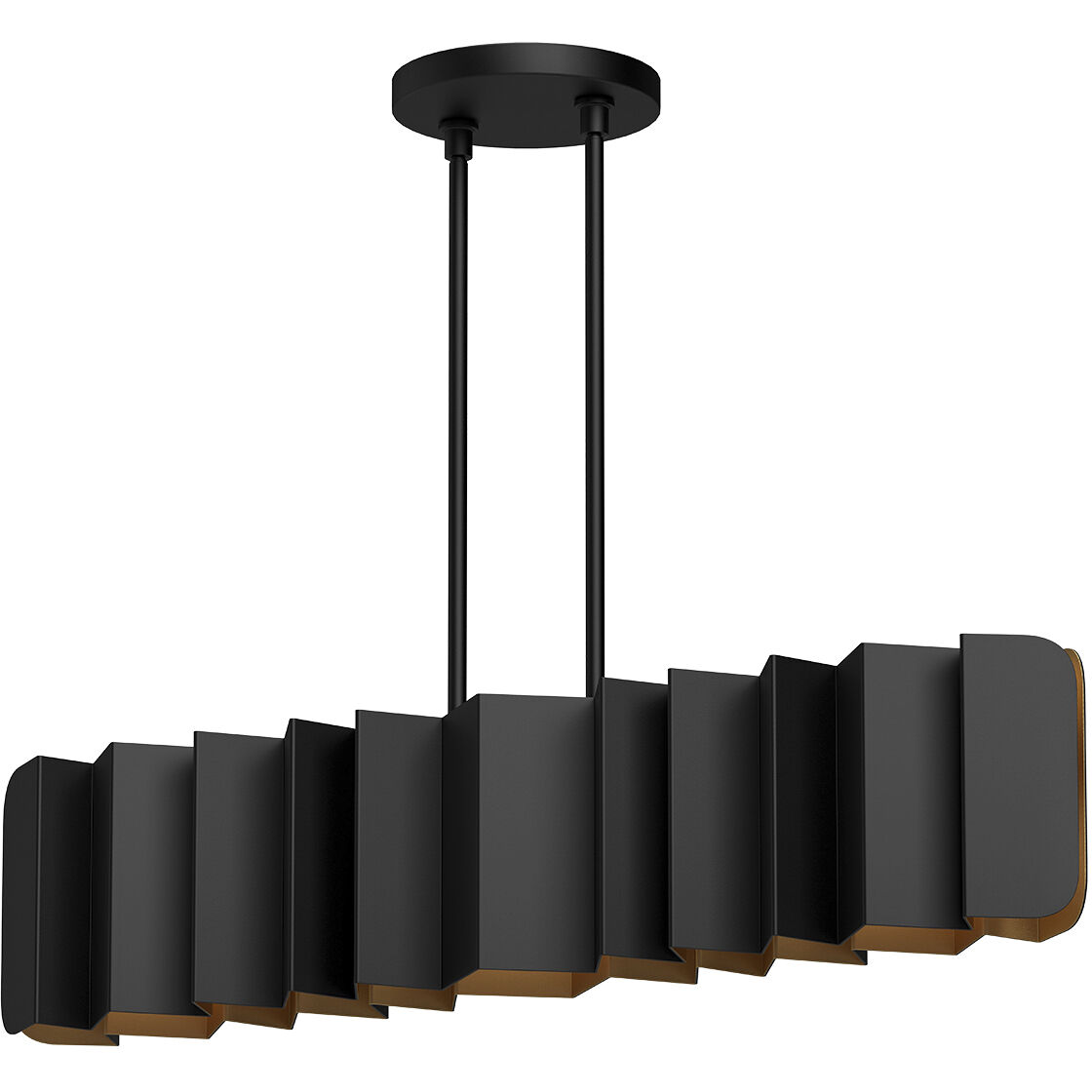 Akira 6 Light 42 inch Black and Gold Linear Pendant Ceiling Light