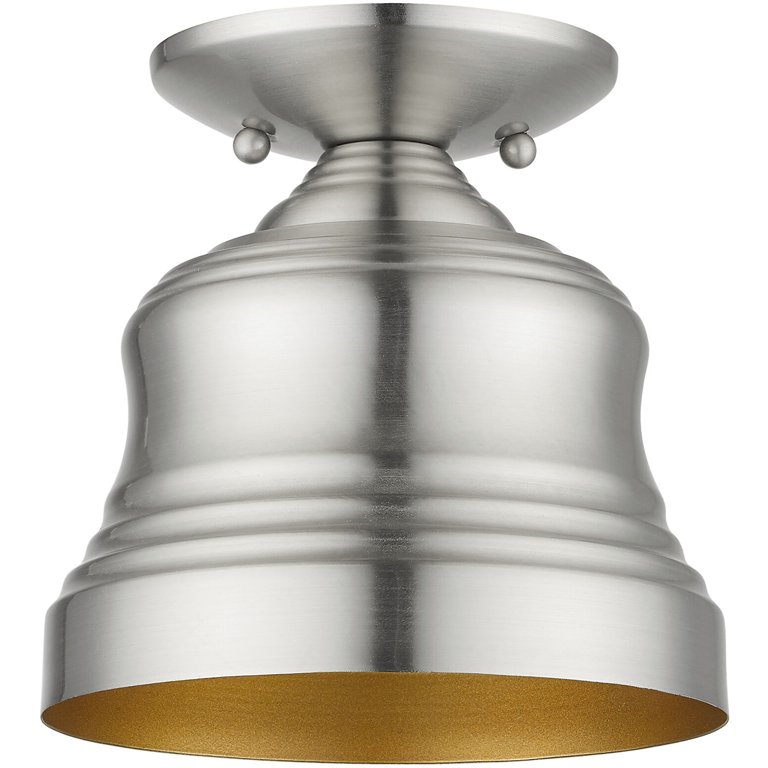 Endicott 1 Light 7 inch Brushed Nickel Bell Semi-Flush Ceiling Light, Petite