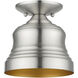 Endicott 1 Light 7 inch Brushed Nickel Bell Semi-Flush Ceiling Light, Petite