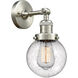 Franklin Restoration Beacon 1 Light 6 inch Brushed Satin Nickel Semi-Flush Mount Ceiling Light in Seedy Glass, Franklin Restoration