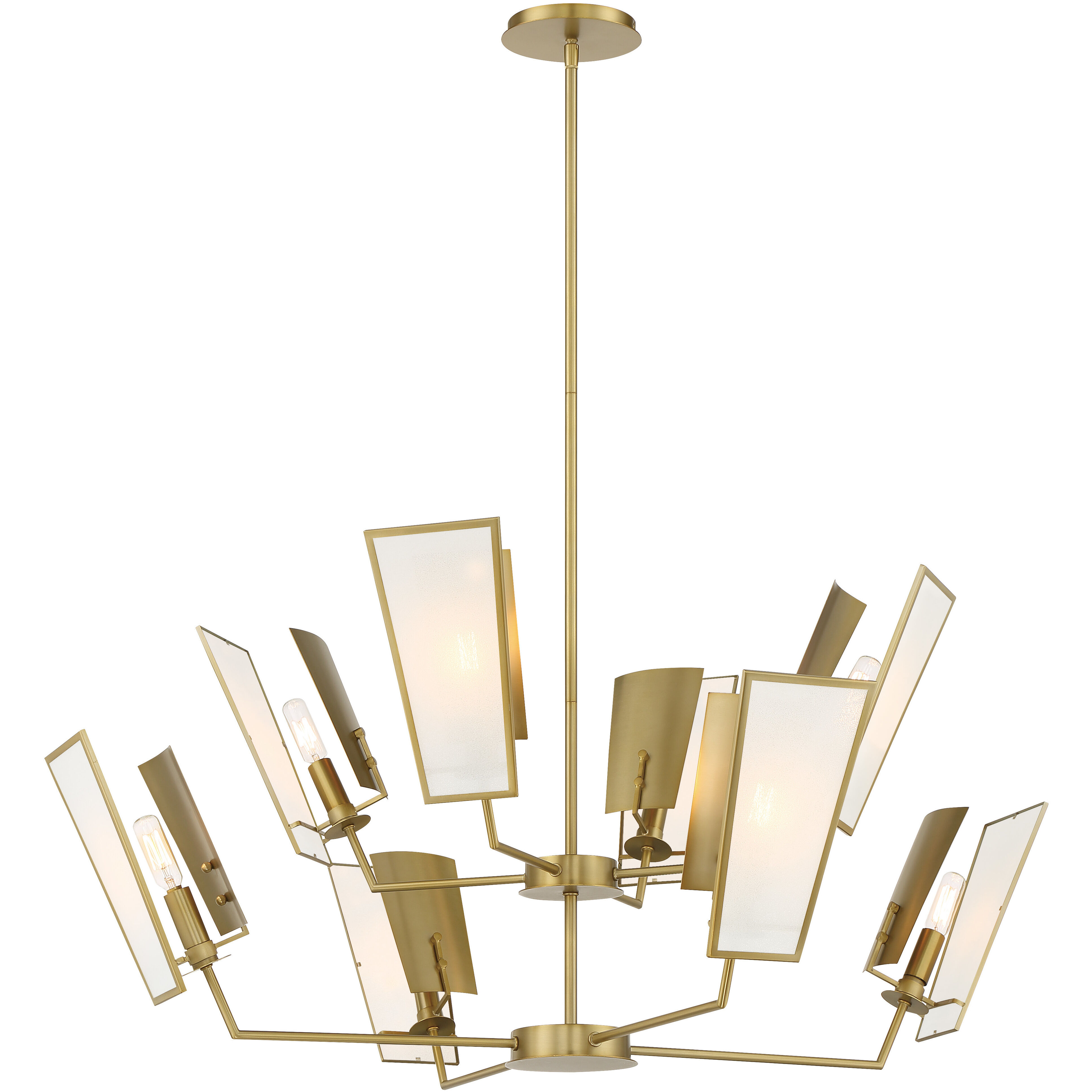 Ricochet 8 Light 40 inch Soft Brass Chandelier Ceiling Light