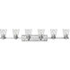 Avon 6 Light 48 inch Chrome Vanity Light Wall Light in Clear Seedy