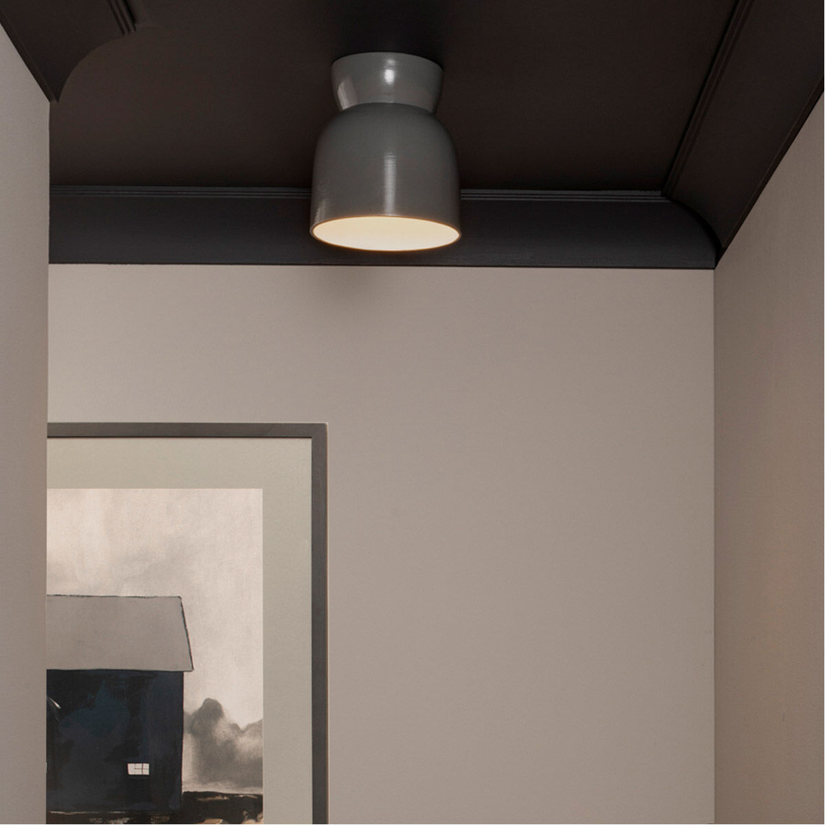 Radiance Collection 1 Light 7.5 inch Gloss Grey Flush Mount Ceiling Light