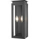 Nova 2 Light 16.5 inch Black Outdoor Wall Light in Clear Glass