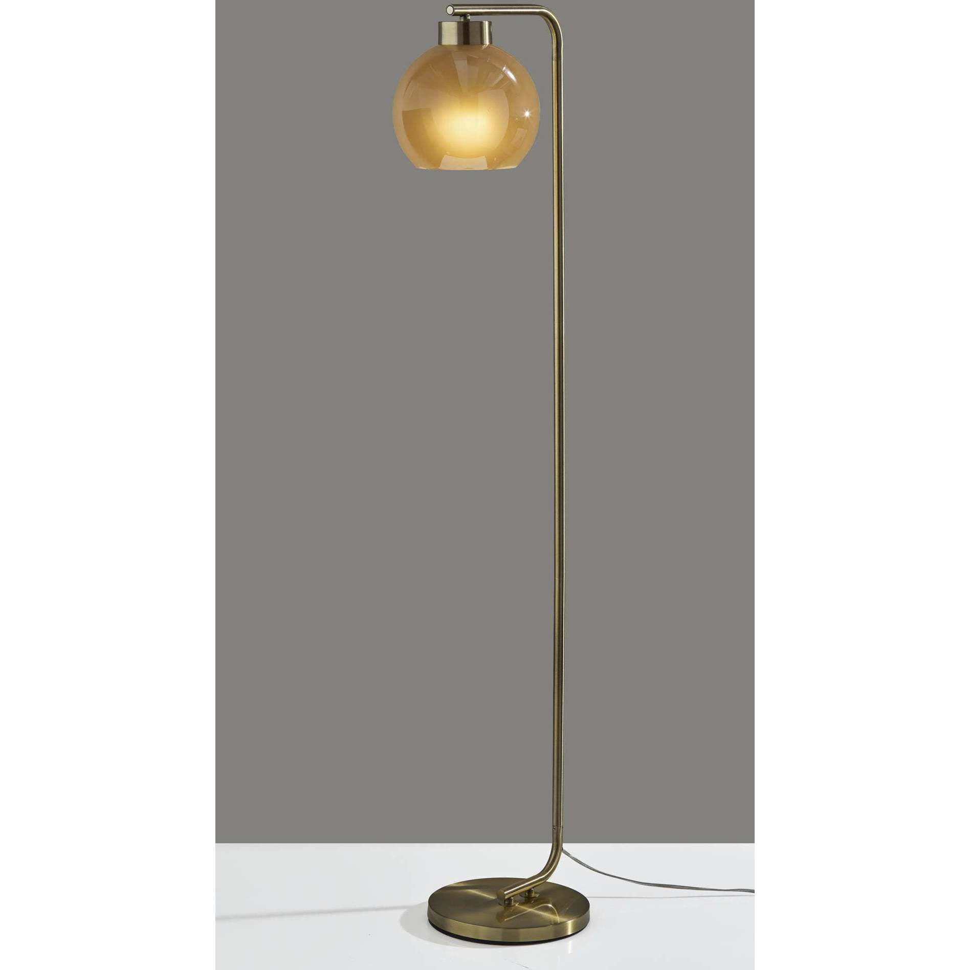 Atticus 59 inch 60.00 watt Antique Brass Floor Lamp Portable Light