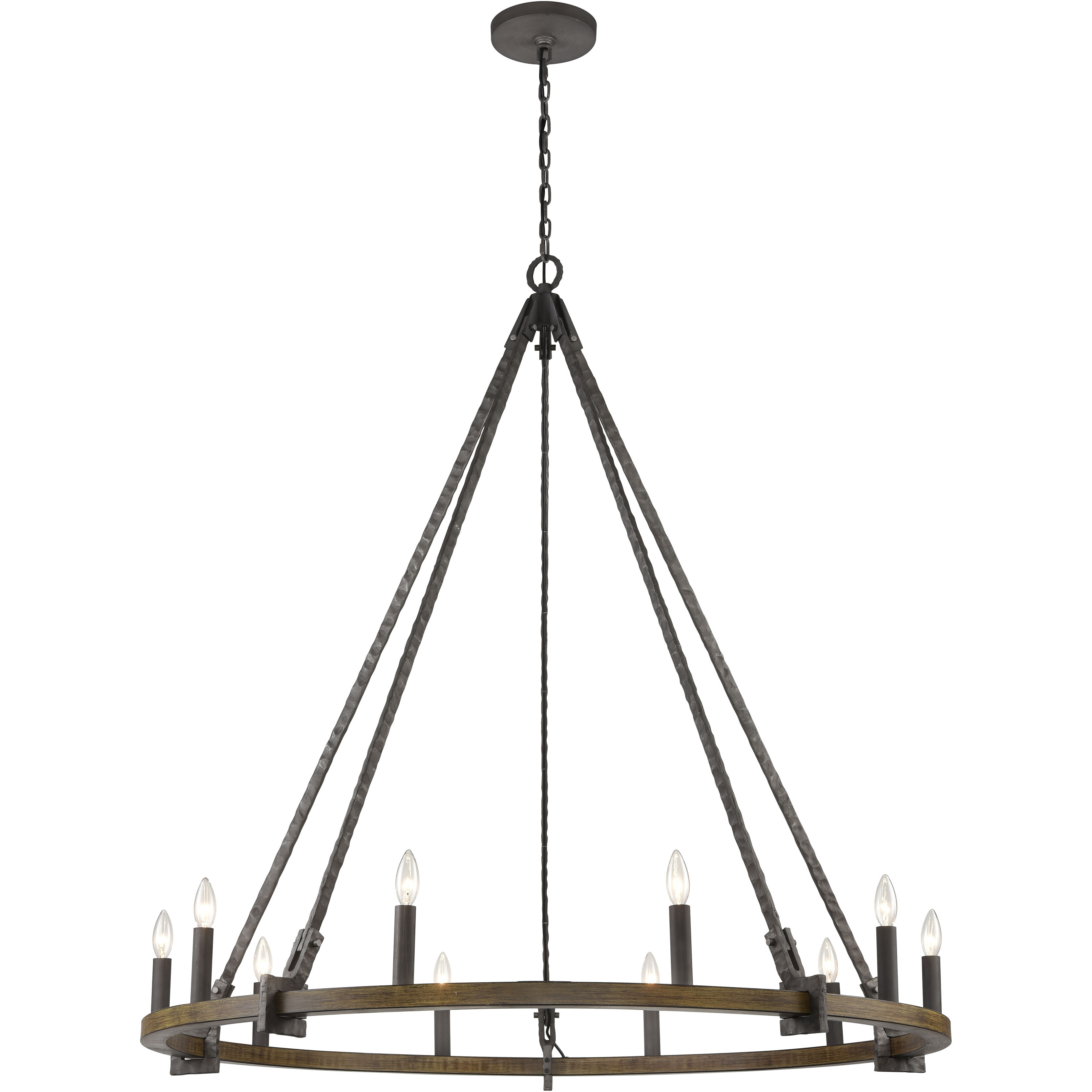 Harwell 10 Light 49.75 inch Antique Millwood Chandelier Ceiling Light