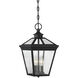 Ellijay 3 Light 9 inch Black Outdoor Hanging Lantern