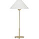J. Randall Powers Hackney 23 inch 40 watt Hand-Rubbed Antique Brass Table Lamp Portable Light in Linen
