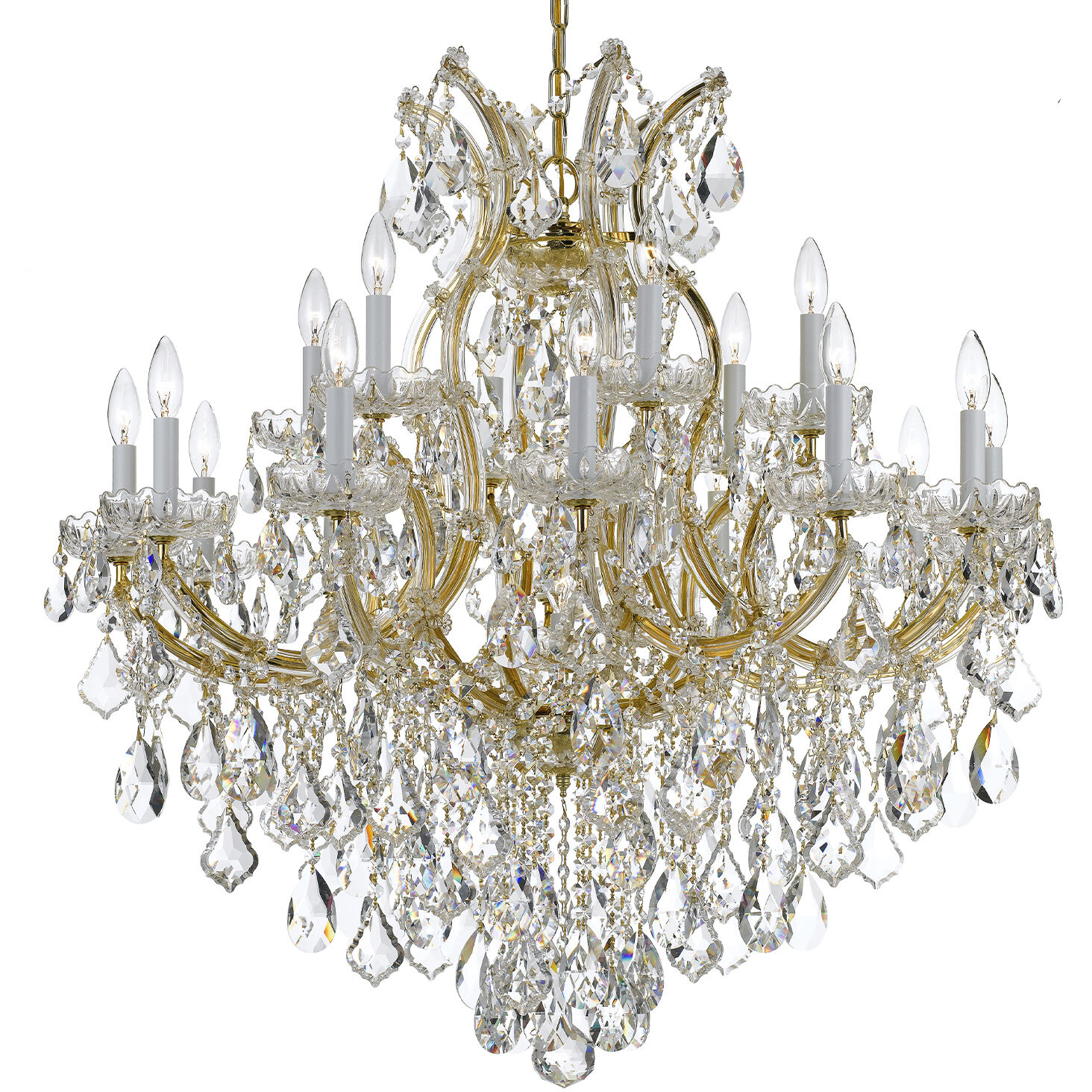 Maria Theresa 19 Light 38 inch Gold Chandelier Ceiling Light in Clear Hand Cut