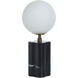 Amabel 13 inch 15 watt Black Marble Table Lamp Portable Light