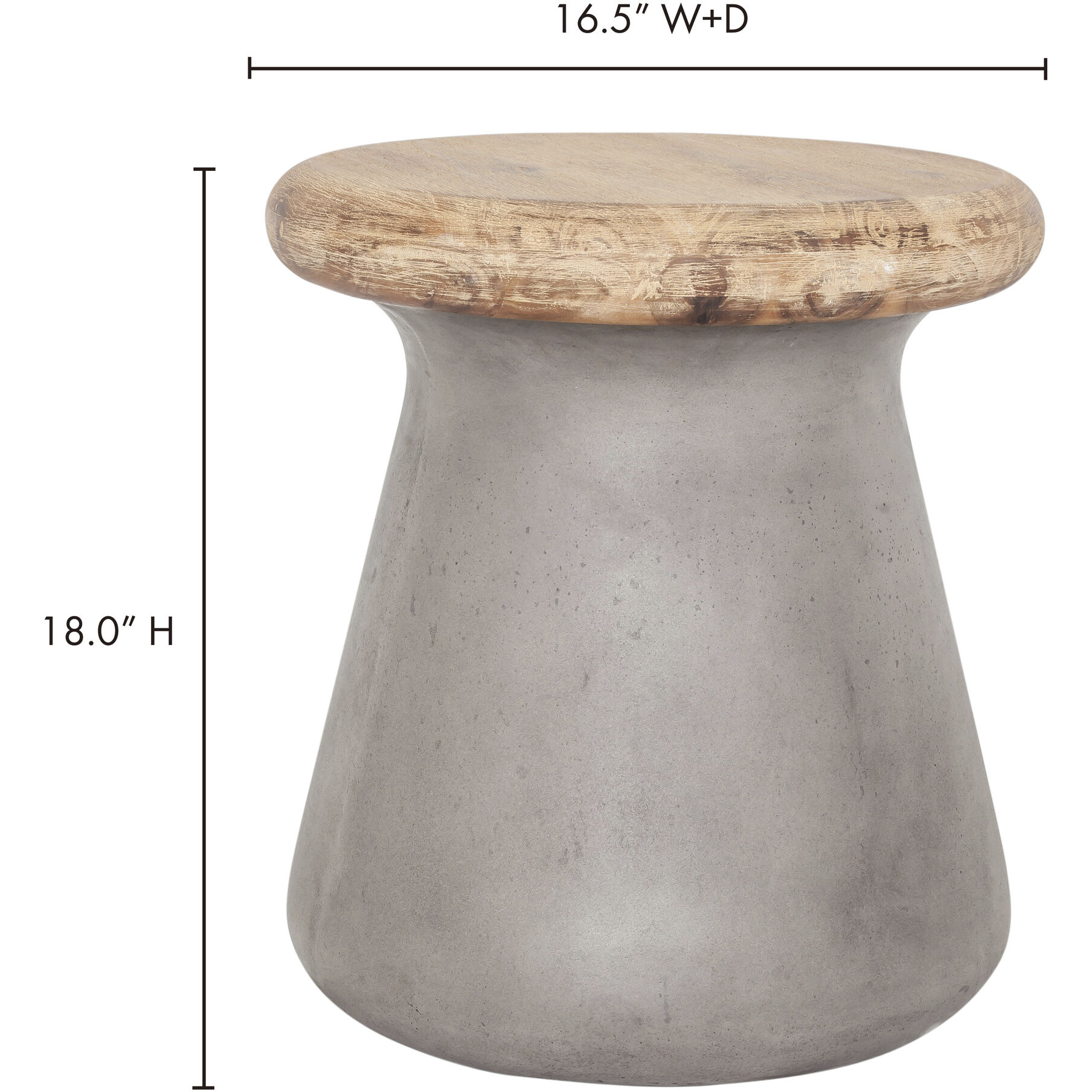 Earthstar 18 inch Grey Outdoor Stool