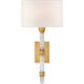 Suzanne Kasler Adaline 1 Light 7.5 inch Antique-Burnished Brass Tail Sconce Wall Light in Antique-Burnished Brass and Quartz, Small