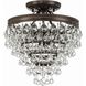 Calypso 3 Light 13 inch Vibrant Bronze Semi Flush Ceiling Light