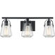 Skybridge 3 Light 23 inch Matte Black Vanity Light Wall Light
