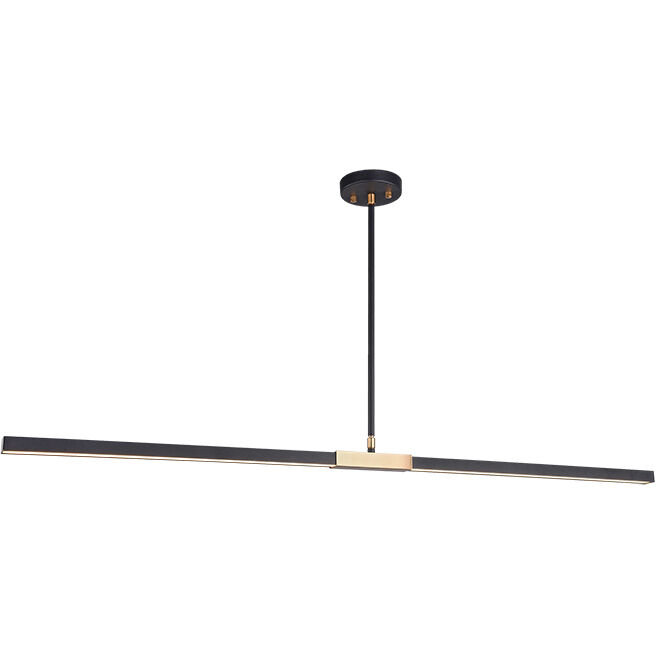 Lineare LED 49 inch Matte Black and Aged Gold Brass Pendant Ceiling Light