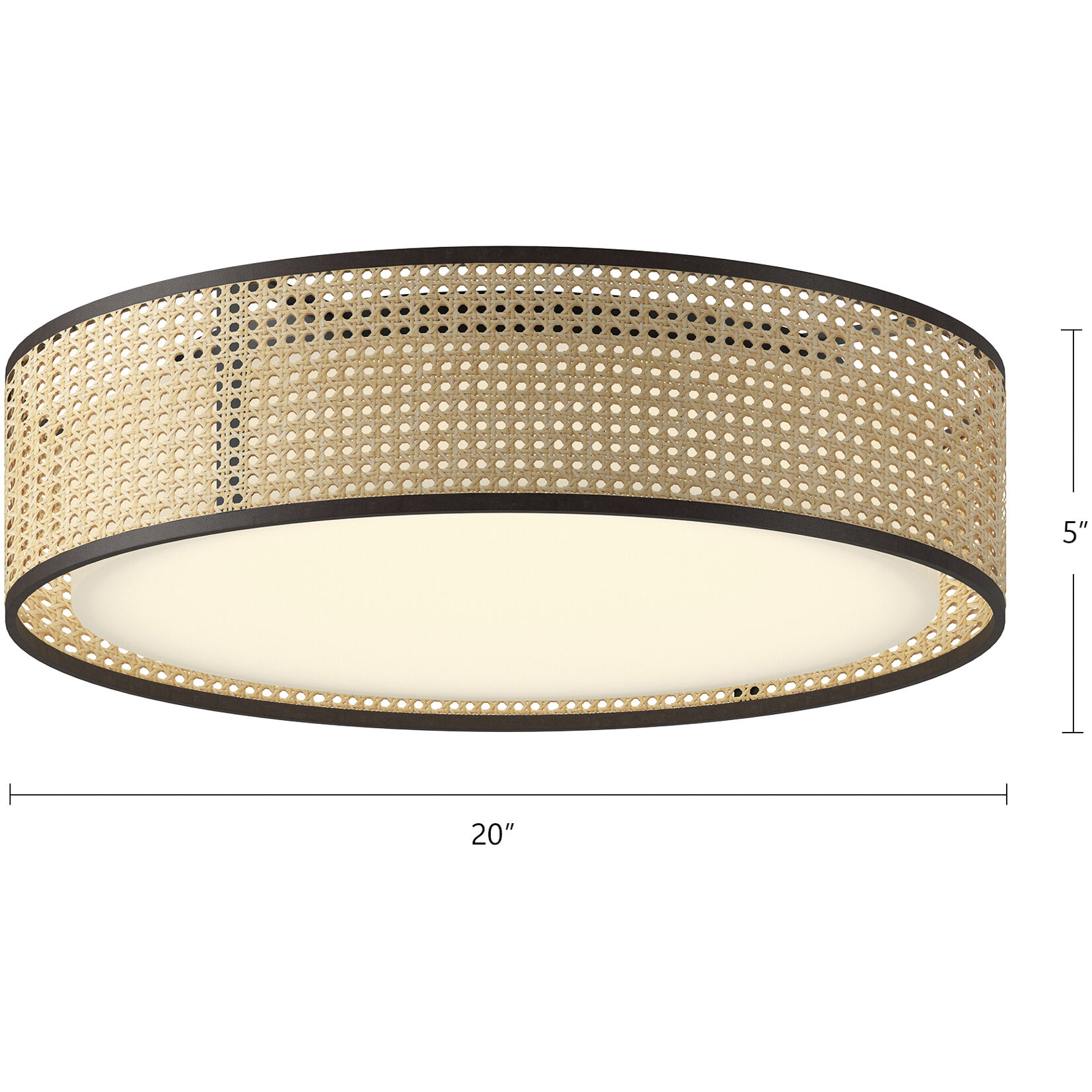 Alora Mood Lyla LED 20 inch Rattan Flush Mount Ceiling Light