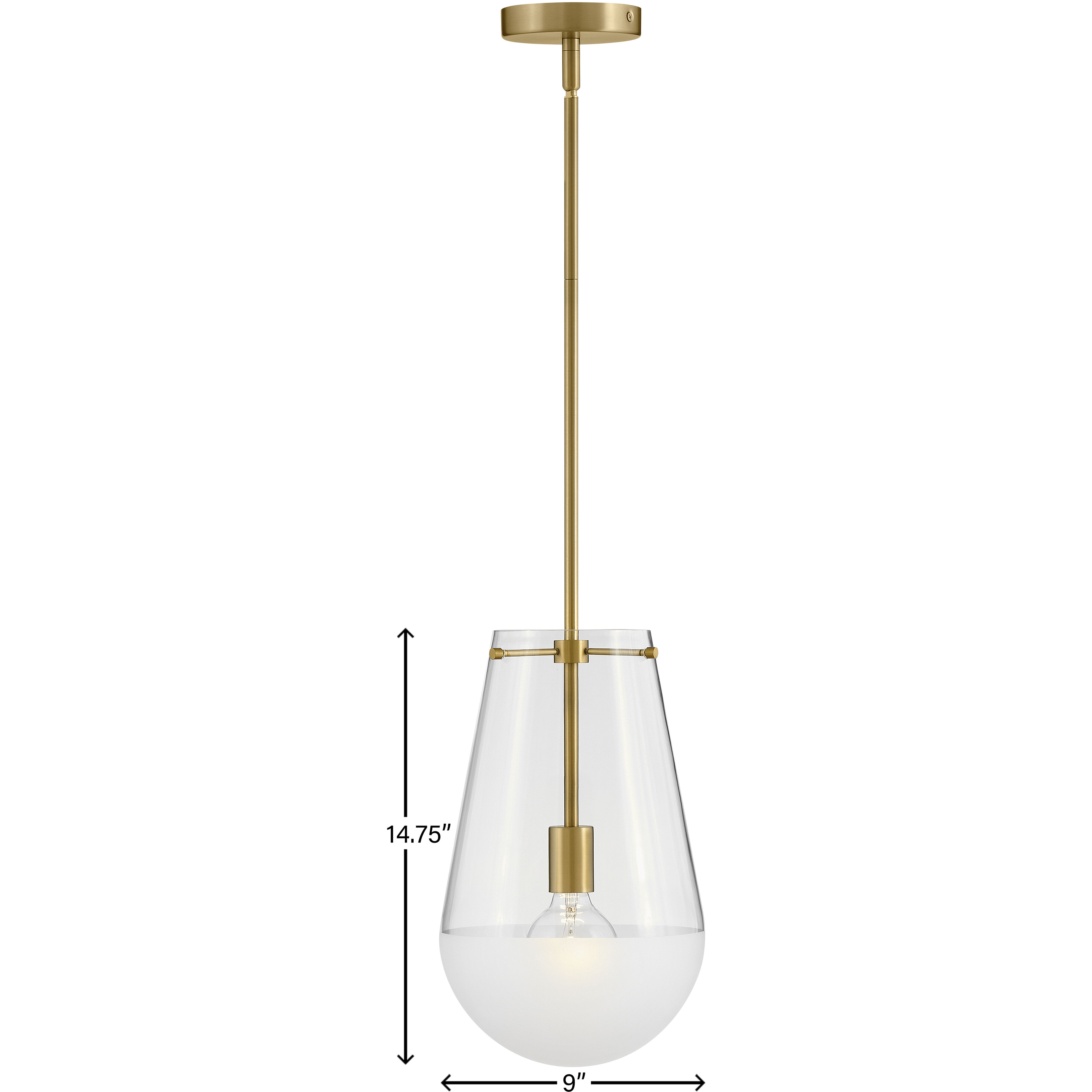 Beck 9 inch Lacquered Brass Indoor Pendant Ceiling Light