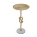 Anita 24 X 13.8 inch Gold and White Side Table