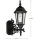 Dover 1 Light 17 inch Textured Black Outdoor Wall Lantern, Small