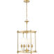 Katerina 4 Light 16 inch Rubbed Brass Chandelier Ceiling Light