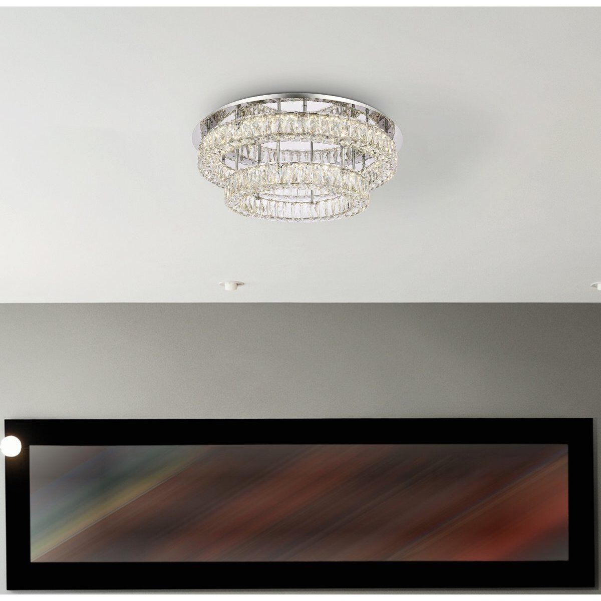 Monroe 2 Light 30 inch Chrome Flush Mount Ceiling Light