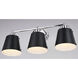 Barrington LED 24.25 inch Matte Black and Chrome Bathroom Light Wall Light in 3