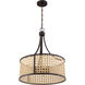 Malaya 6 Light 20.5 inch Aged Bronze Brushed Pendant Ceiling Light