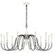 Val de Loire 12 Light 48 inch Textured White with Black Chandelier Ceiling Light
