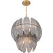 Marclaire 6 Light 19.75 inch Legacy Brass Pendant Ceiling Light in Grey Textured Handmade Glass