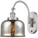 Franklin Restoration Bell LED 8 inch Brushed Satin Nickel Sconce Wall Light in Silver Plated Mercury Glass