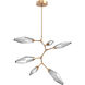 Rock Crystal LED 38.8 inch Novel Brass Chandelier Ceiling Light in Chilled Smoke, 2700K LED, Modern Vine