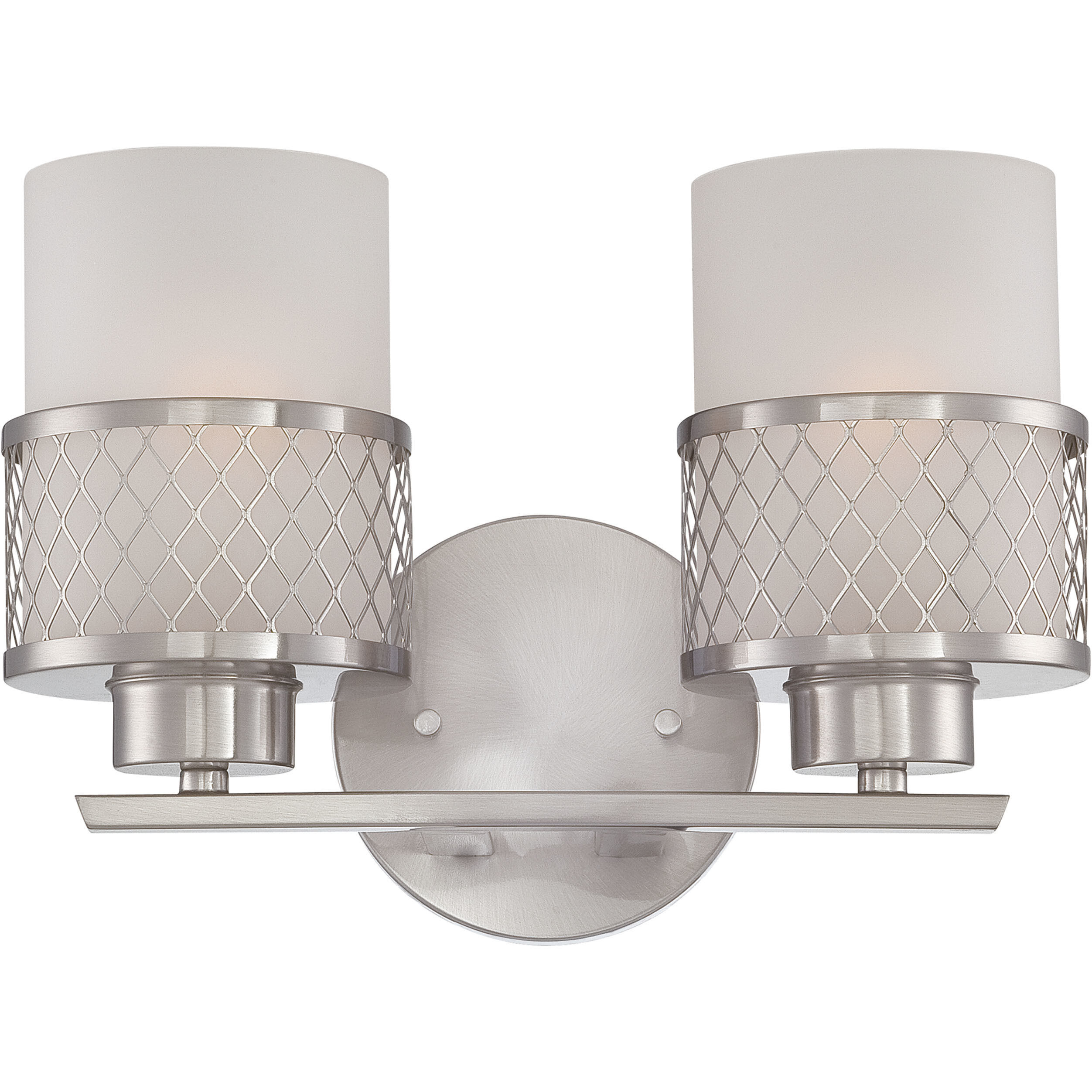 Fusion 2 Light 12 inch Brushed Nickel Vanity Light Wall Light
