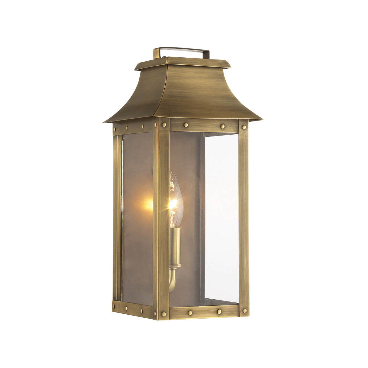 Manchester 1 Light 13 inch Aged Brass Exterior Wall Mount