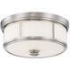 ML 3 Light 16 inch Brushed Nickel Flush Mount Ceiling Light