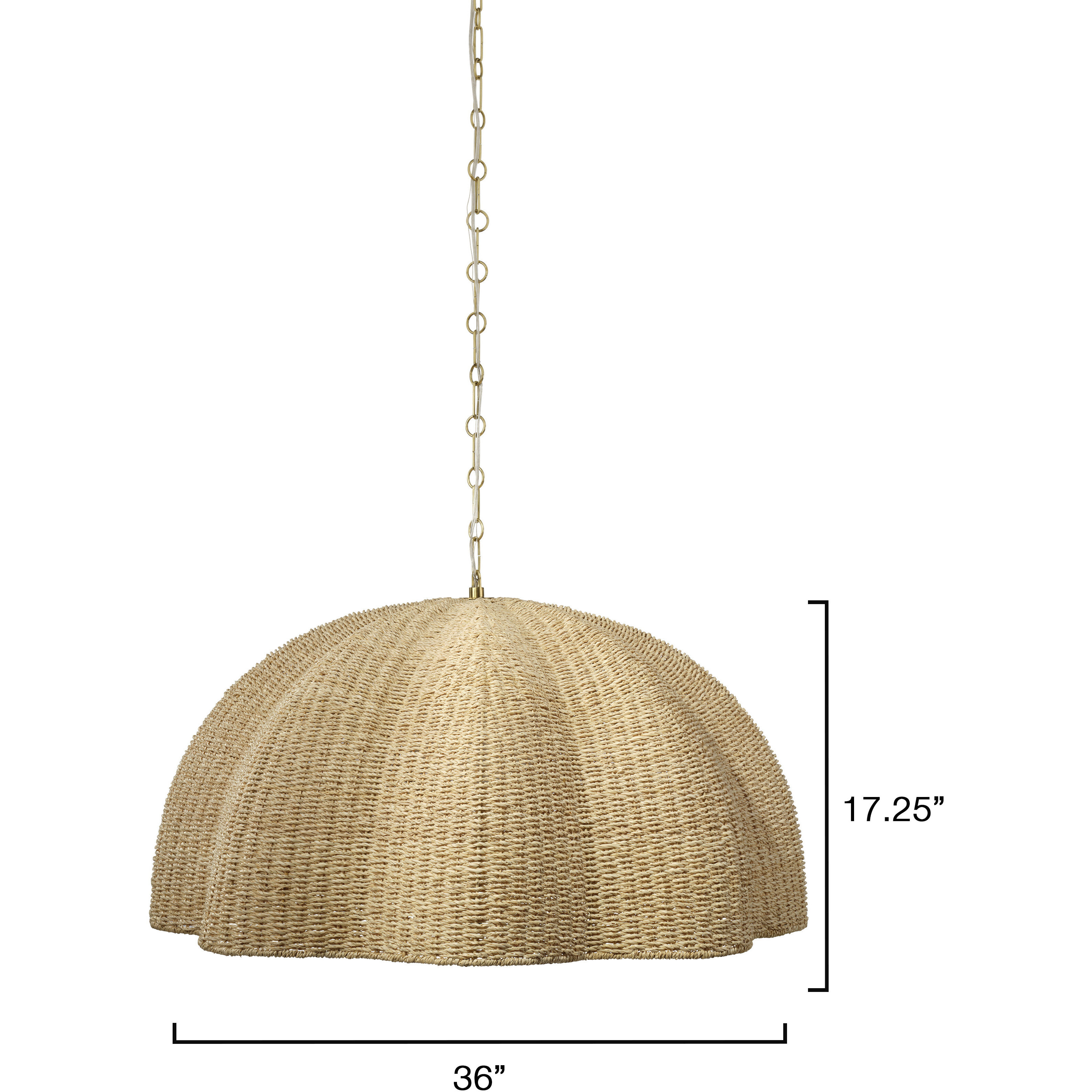 Rosemary 1 Light 36 inch Antique Brass Pendant Ceiling Light, Inline