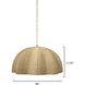 Rosemary 1 Light 36 inch Antique Brass Pendant Ceiling Light, Inline